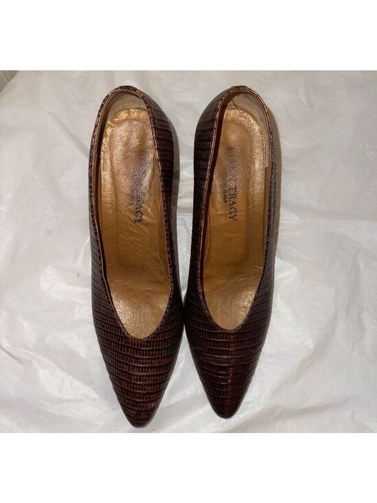 Ellen Tracy Shoes - Ellen Tracy Made in Italy Leather Slip On Heels 7 brown